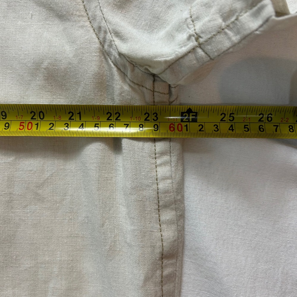 Tommy Bahama Relax Linen Button Up Short Sleeve Camp Shirt Beige‎ Large - Picture 5 of 13
